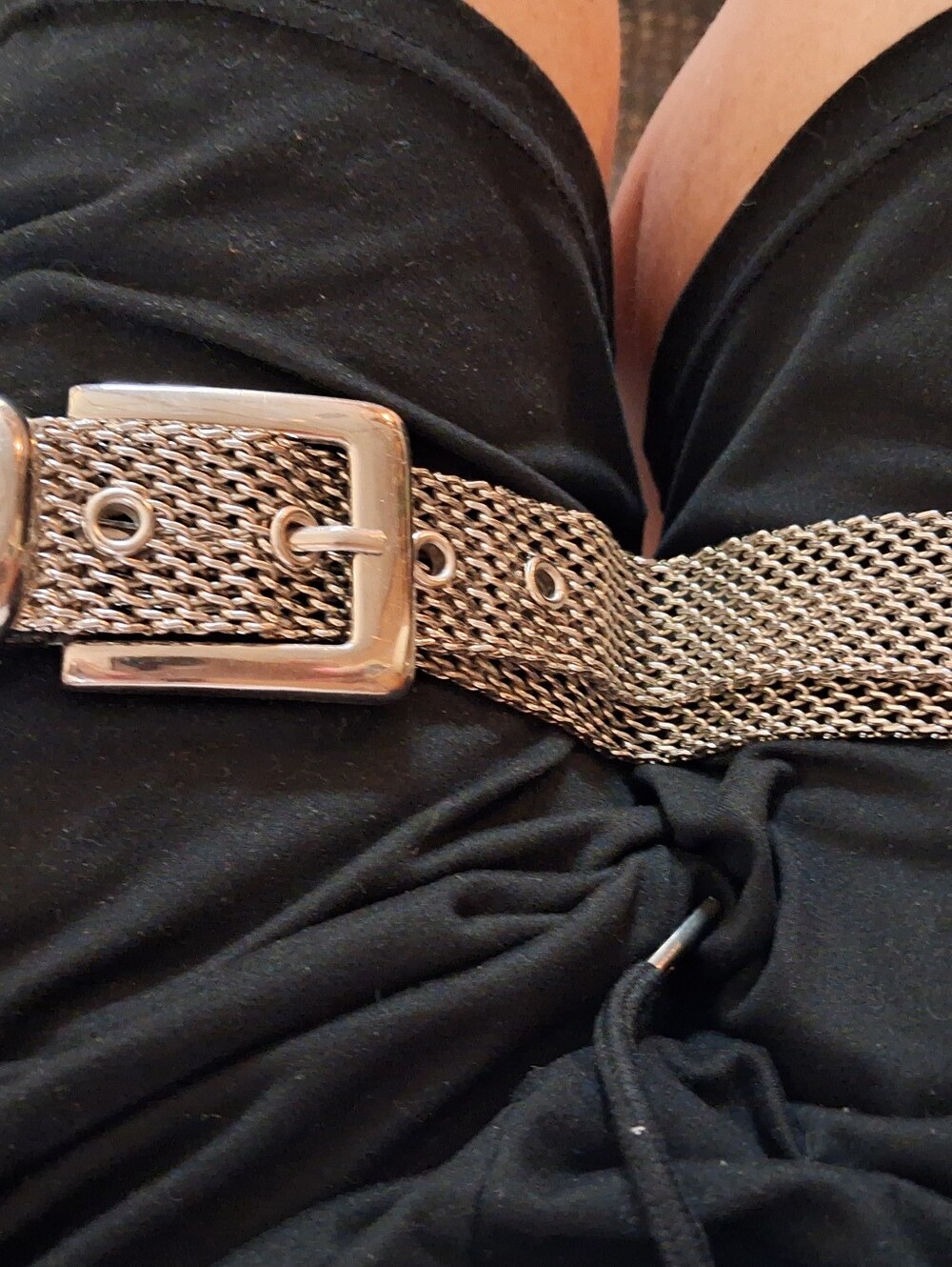 Silver Mesh Chain Belt - Women's Accessory